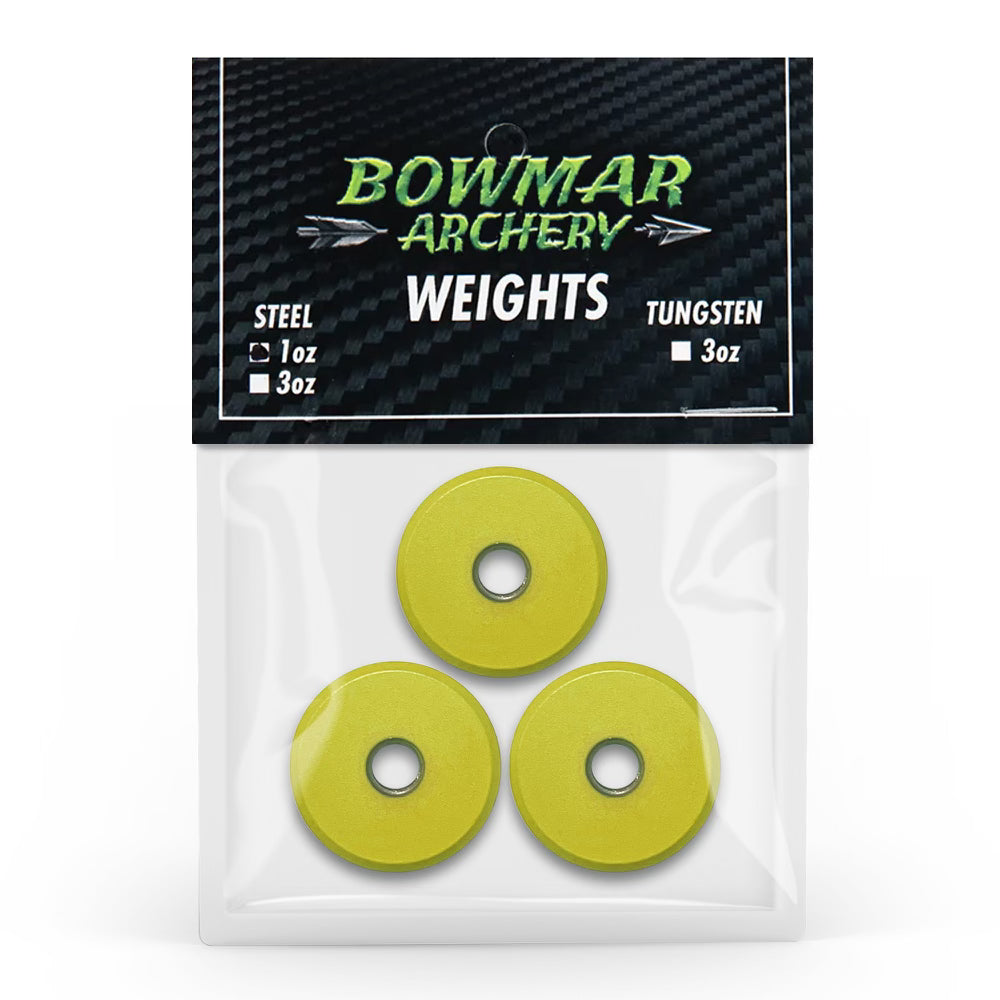 1oz steel bow weights - yellow