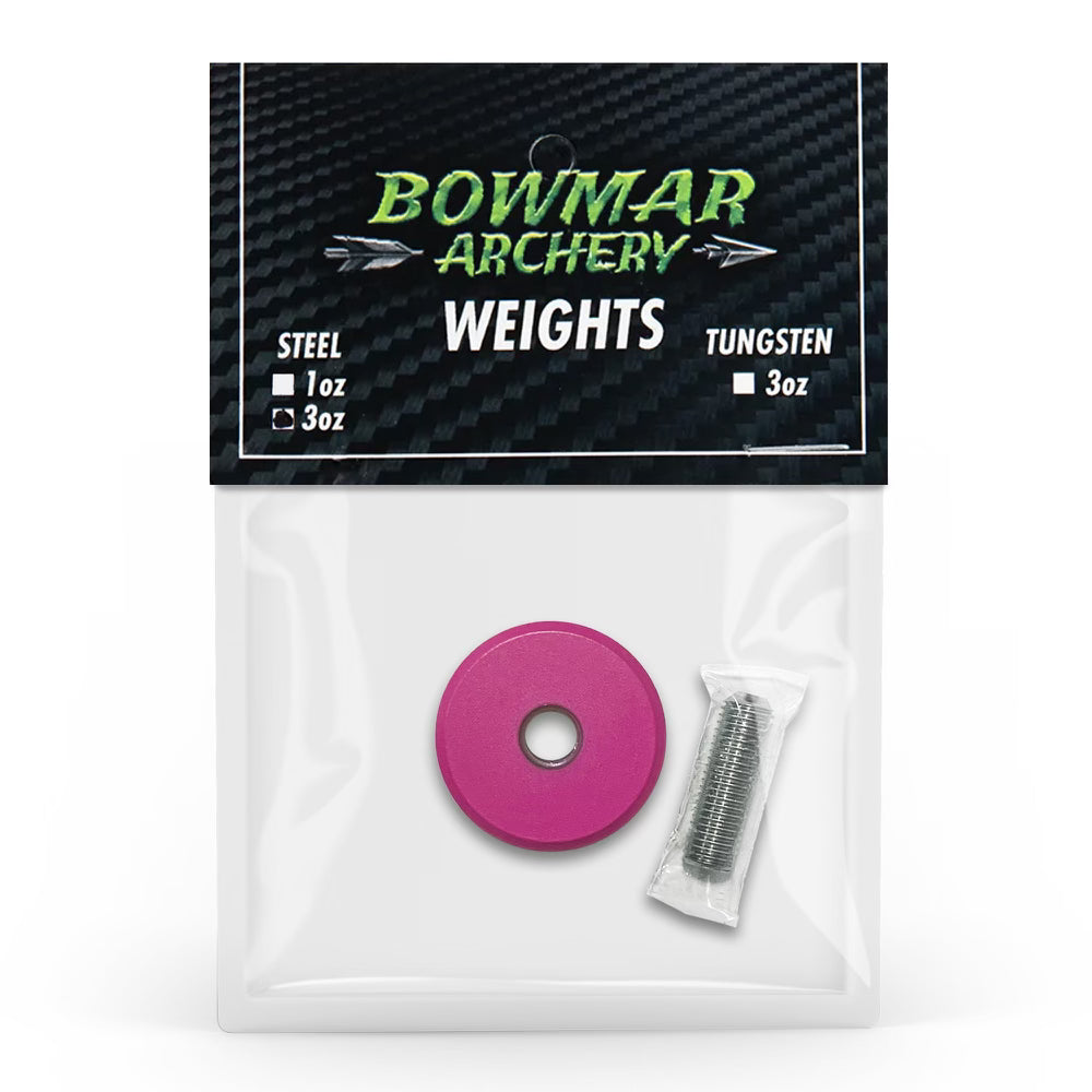 3oz bowmar archery steel weight - pink