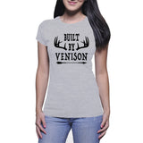 Grey - Built By Venison Womens Tee | Bowmar Archery Apparel